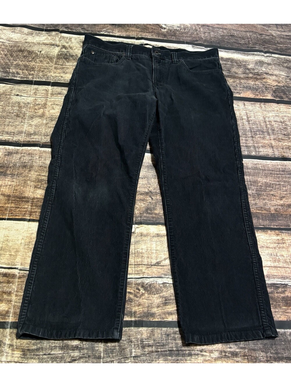 LL Bean Pants Mens 34x27 Corduroy Standard Fit Cotton Navy Blue